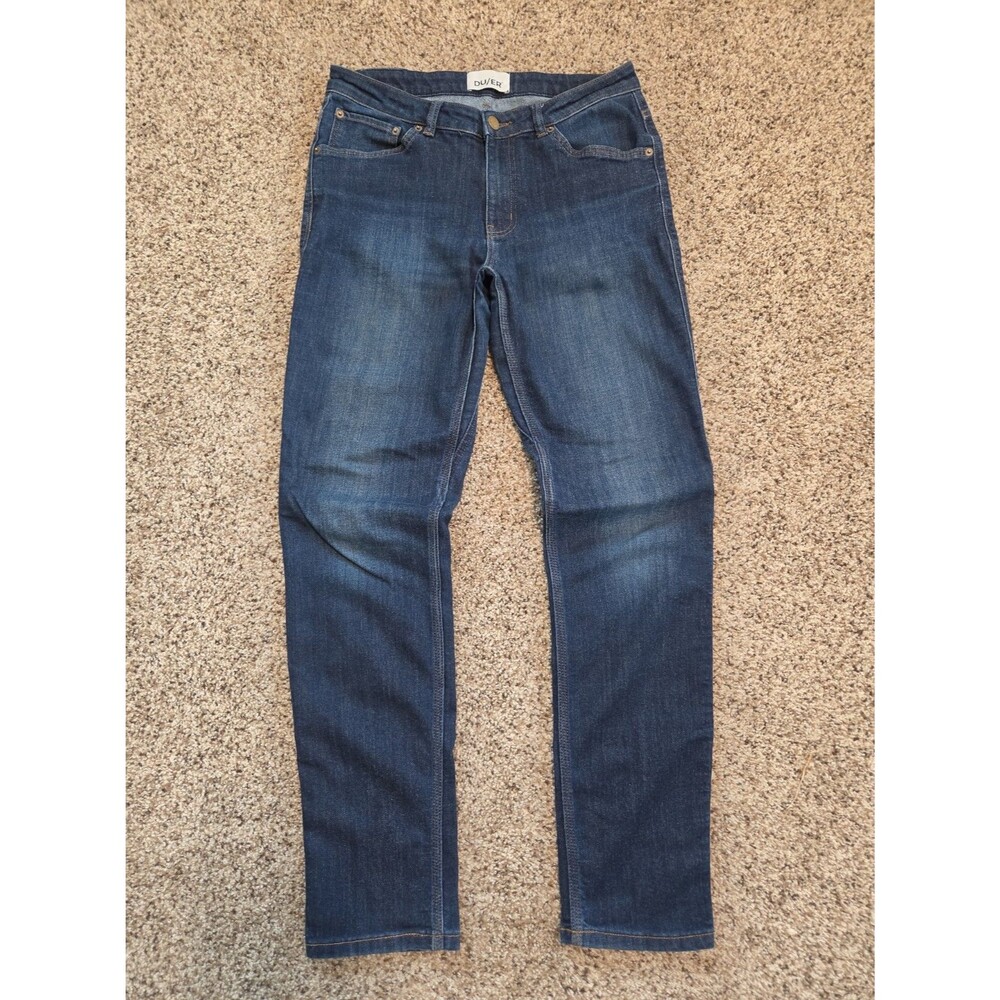 DUER Men's Performance Denim Slim Straight Ocean Swell Size 28x32